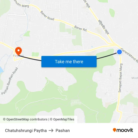 Chatuhshrungi Paytha to Pashan map