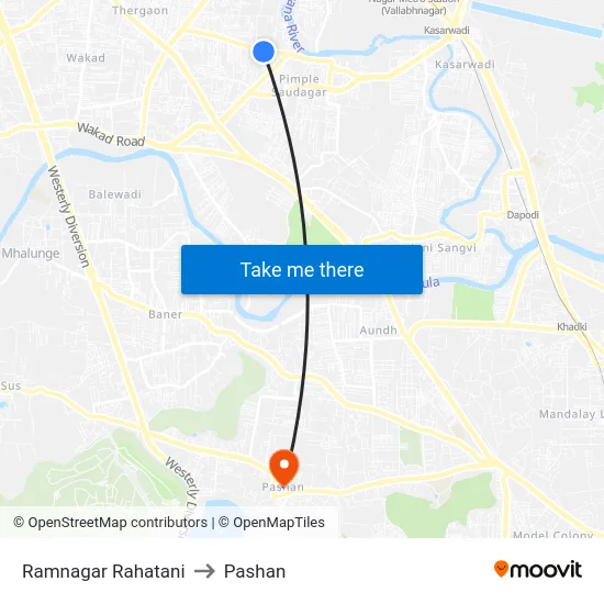 Ramnagar Rahatani to Pashan map