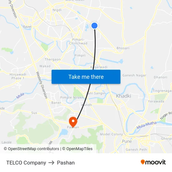 TELCO Company to Pashan map