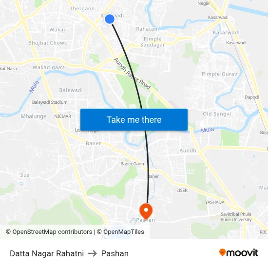 Datta Nagar Rahatni to Pashan map