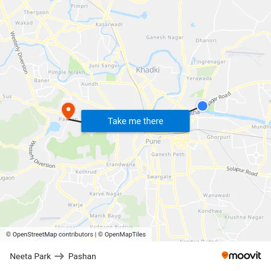 Neeta Park to Pashan map