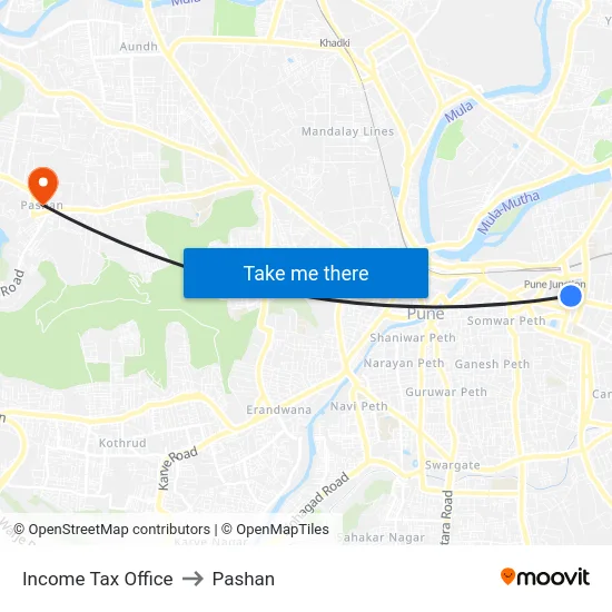 Income Tax Office to Pashan map