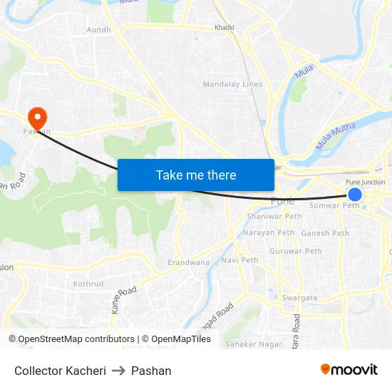 Collector Kacheri to Pashan map