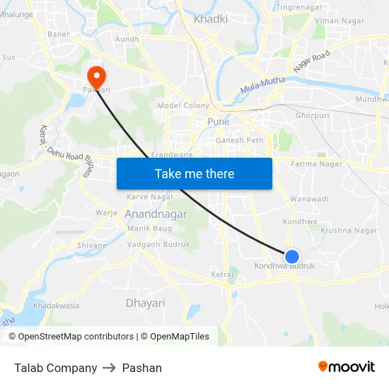 Talab Company to Pashan map