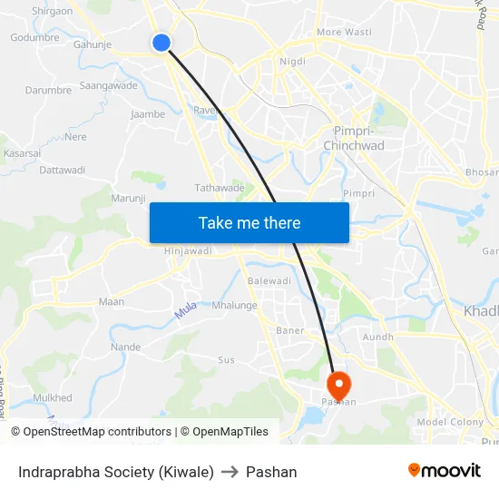Indraprabha Society (Kiwale) to Pashan map