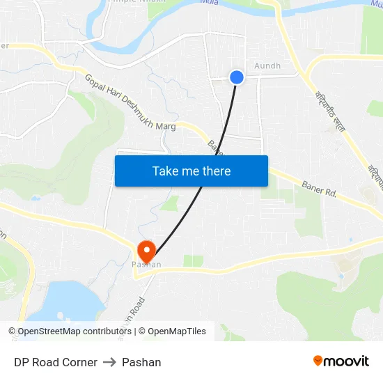 DP Road Corner to Pashan map