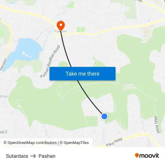 Sutardara to Pashan map