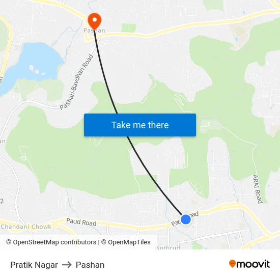 Pratik Nagar to Pashan map
