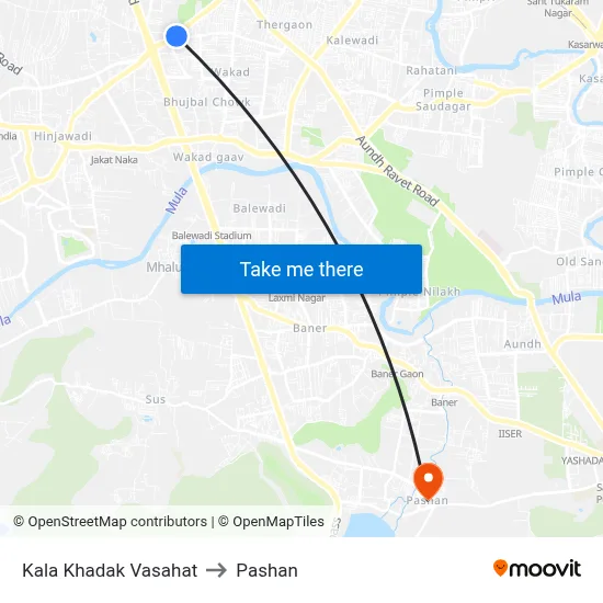 Kala Khadak Vasahat to Pashan map