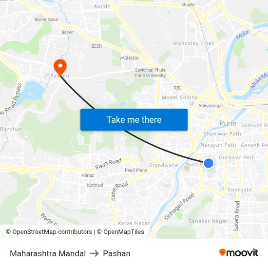 Maharashtra Mandal to Pashan map
