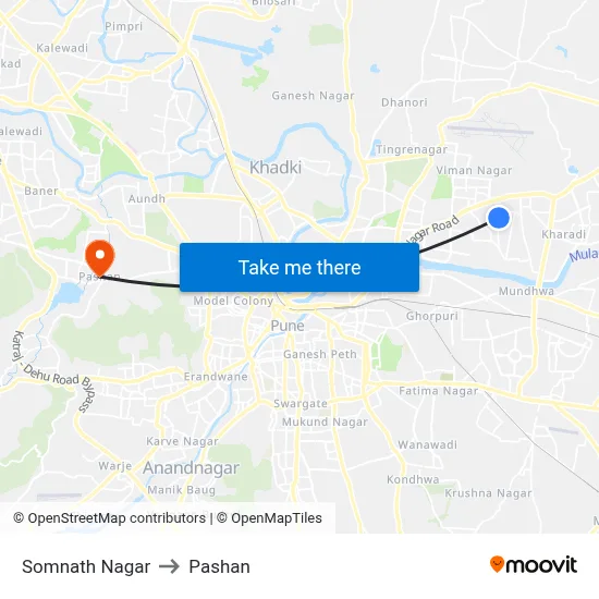 Somnath Nagar to Pashan map