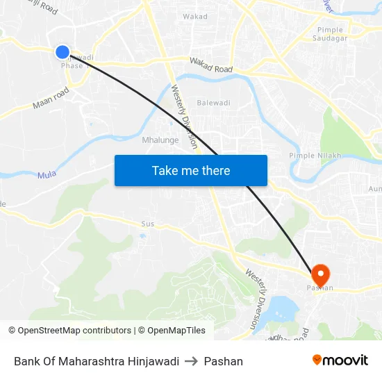 Bank Of Maharashtra Hinjawadi to Pashan map