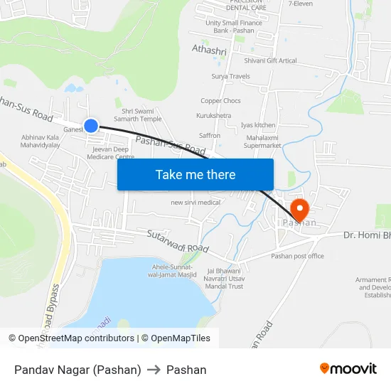 Pandav Nagar (Pashan) to Pashan map