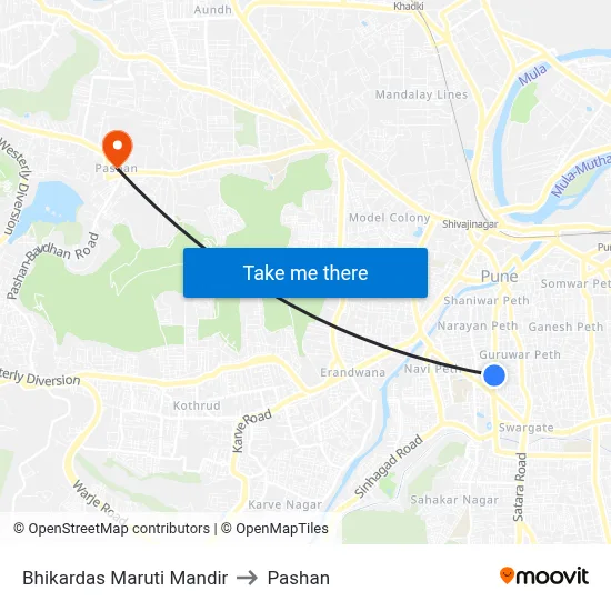 Bhikardas Maruti Mandir to Pashan map