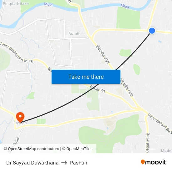 Dr Sayyad Dawakhana to Pashan map