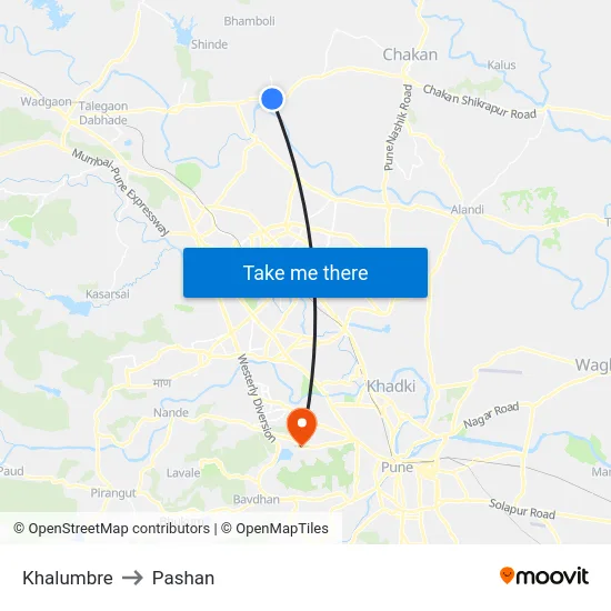 Khalumbre to Pashan map
