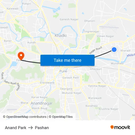 Anand Park to Pashan map