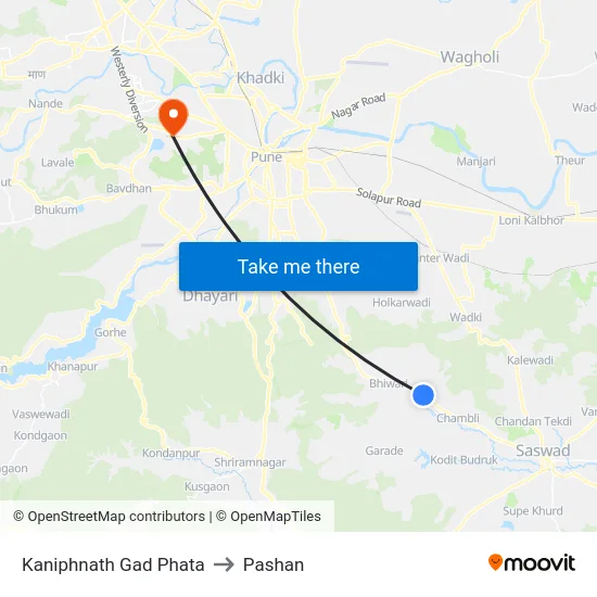 Kaniphnath Gad Phata to Pashan map