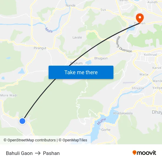 Bahuli Gaon to Pashan map