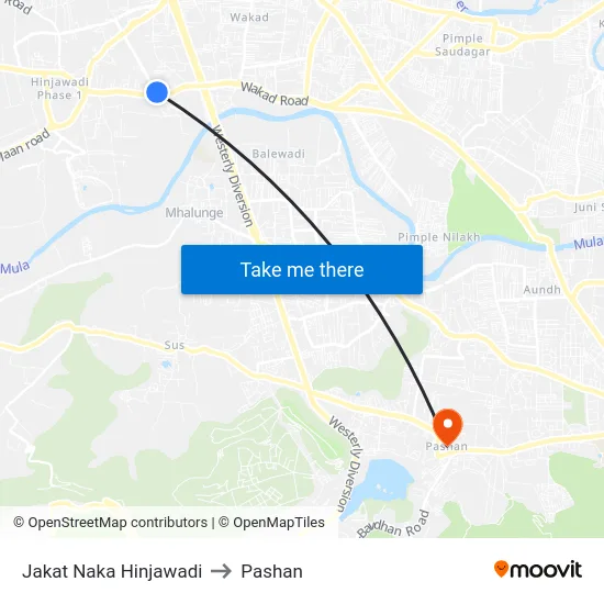 Jakat Naka Hinjawadi to Pashan map
