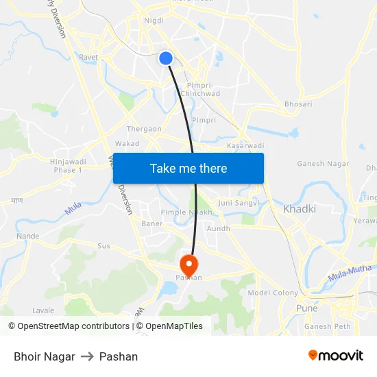 Bhoir Nagar to Pashan map