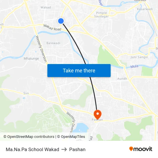 Ma.Na.Pa School Wakad to Pashan map