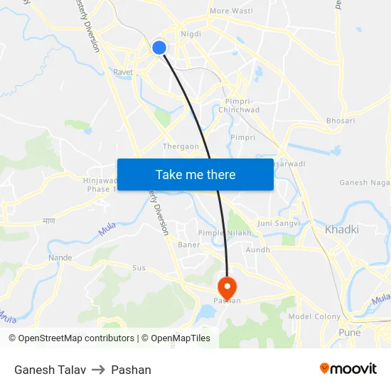 Ganesh Talav to Pashan map