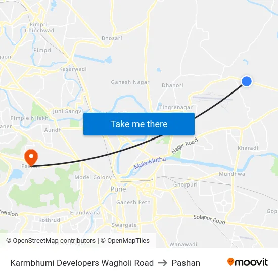 Karmbhumi Developers Wagholi Road to Pashan map