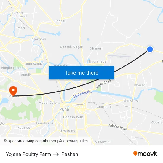 Yojana Poultry Farm to Pashan map