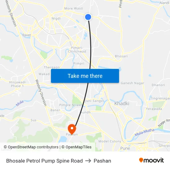 Bhosale Petrol Pump Spine Road to Pashan map
