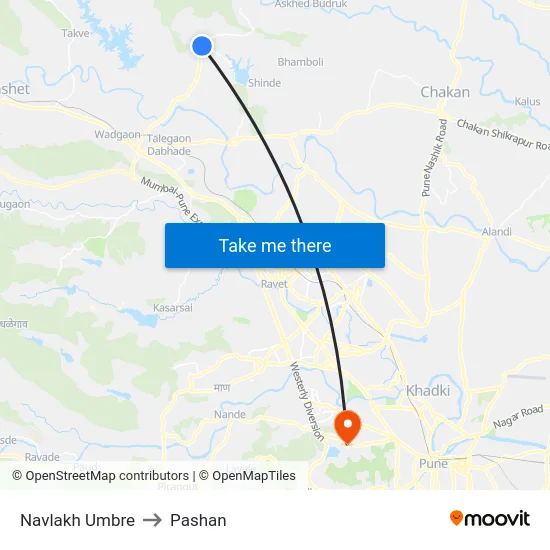 Navlakh Umbre to Pashan map