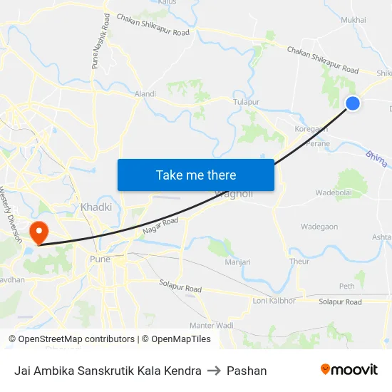 Jai Ambika Sanskrutik Kala Kendra to Pashan map