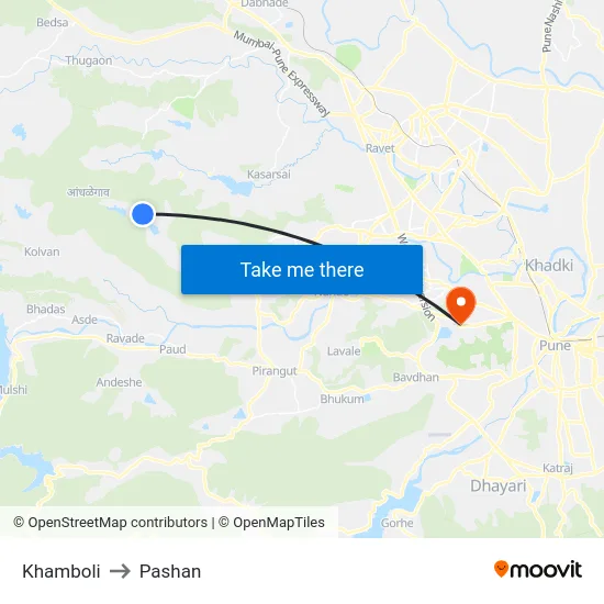 Khamboli to Pashan map