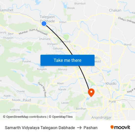 Samarth Vidyalaya Talegaon Dabhade to Pashan map