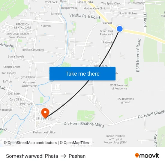 Someshwarwadi Phata to Pashan map
