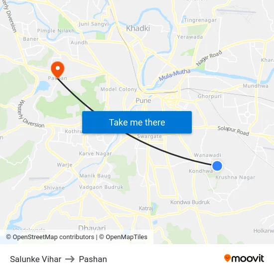 Salunke Vihar to Pashan map