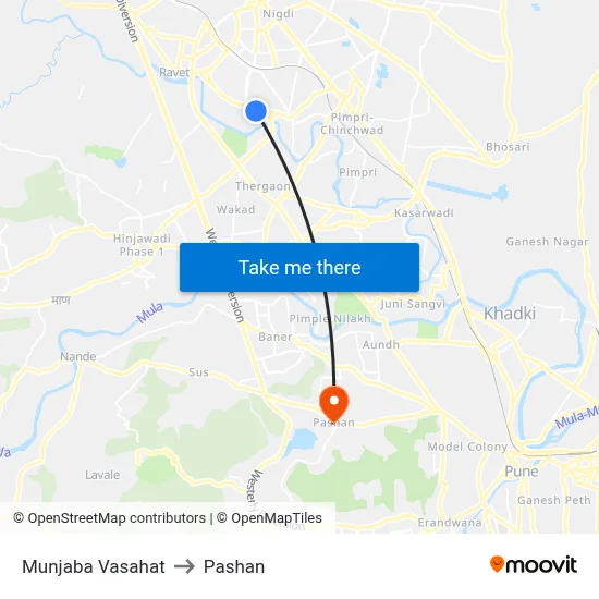 Munjaba Vasahat to Pashan map