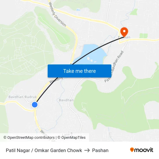 Patil Nagar / Omkar Garden Chowk to Pashan map