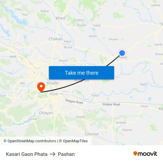 Kasari Gaon Phata to Pashan map