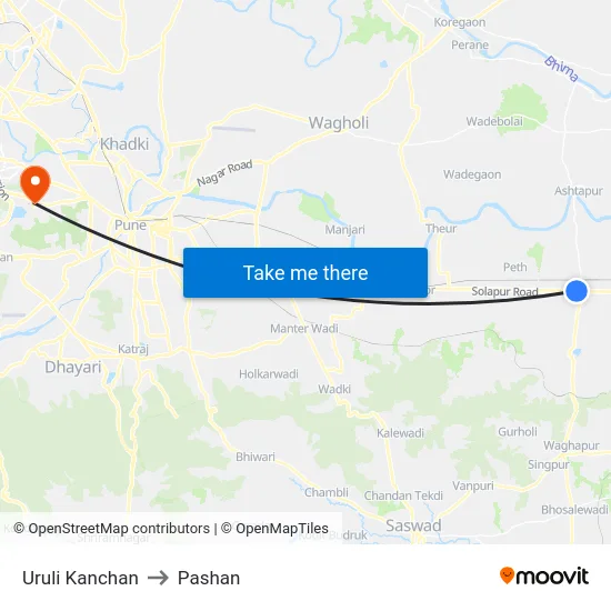 Uruli Kanchan to Pashan map