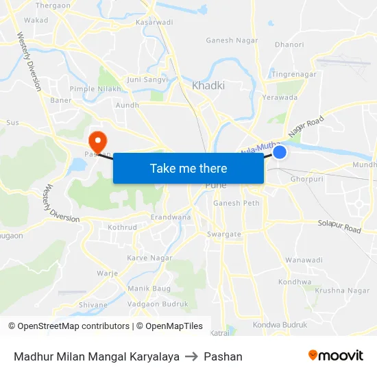 Madhur Milan Mangal Karyalaya to Pashan map