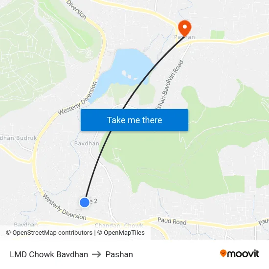 LMD Chowk Bavdhan to Pashan map