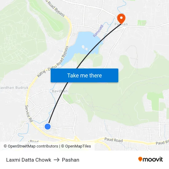 Laxmi Datta Chowk to Pashan map