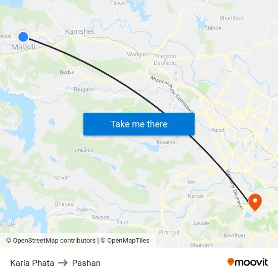 Karla Phata to Pashan map