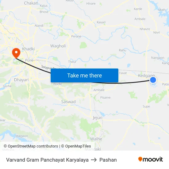 Varvand Gram Panchayat Karyalaya to Pashan map