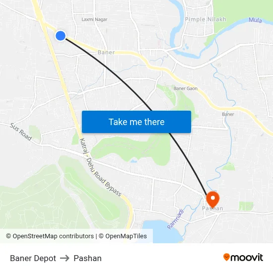 Baner Depot to Pashan map