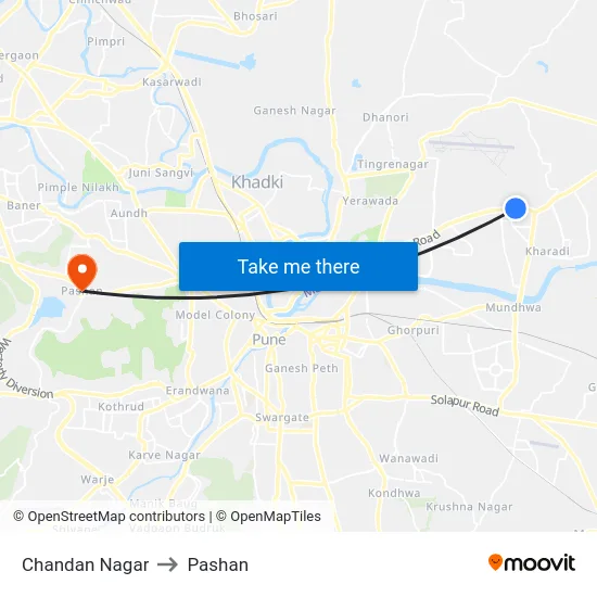 Chandan Nagar to Pashan map