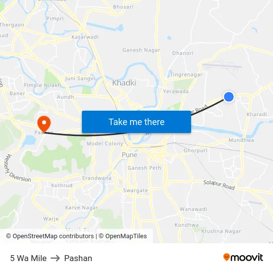5 Wa Mile to Pashan map
