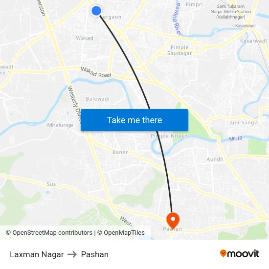 Laxman Nagar to Pashan map