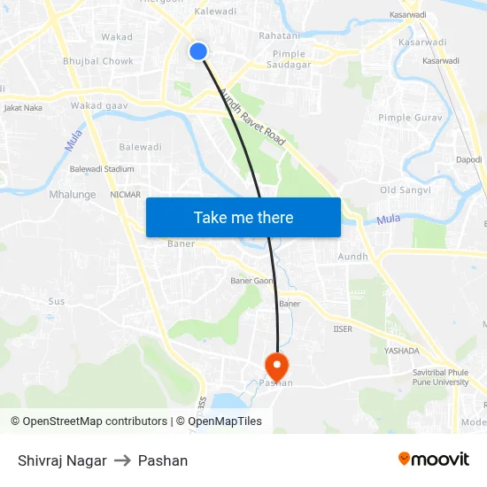 Shivraj Nagar to Pashan map